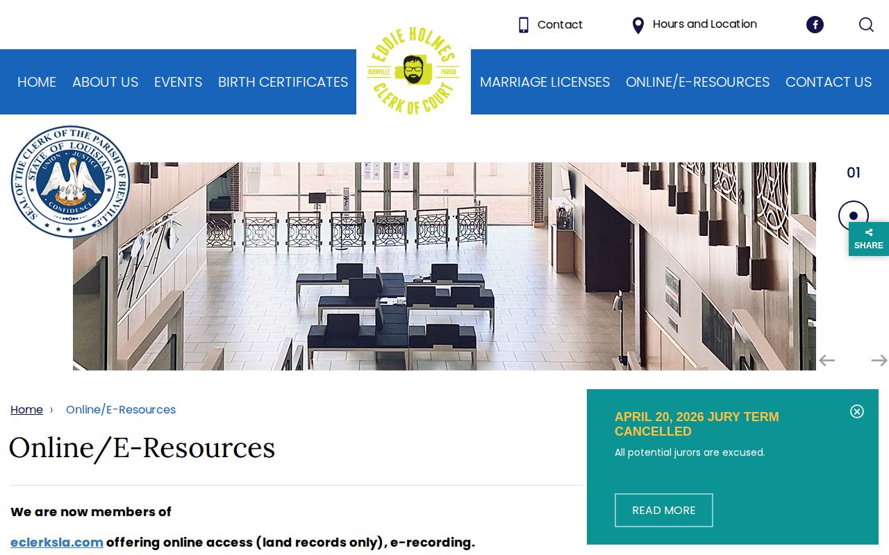 Bienville Parish released inmate court record access